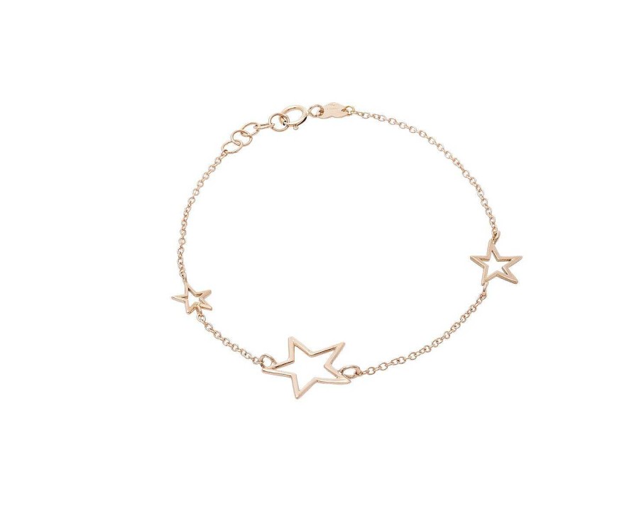 Pulseras | Pulsera De Oro Rosa Y Dos Estrellas Colecci N Meraki