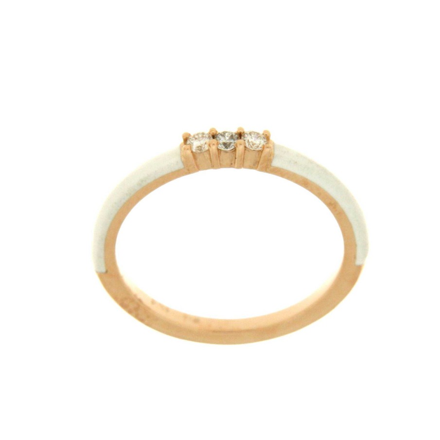 Anillos | Anillo En Oro Rosa Y Brillantes 0,09Ct