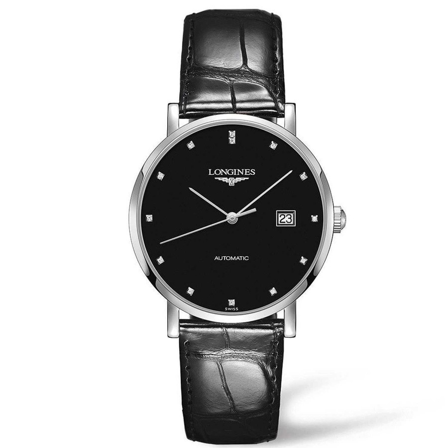 Longines | Reloj Longines Elegant Collection En Acero Y Piel Negra. 39Mm