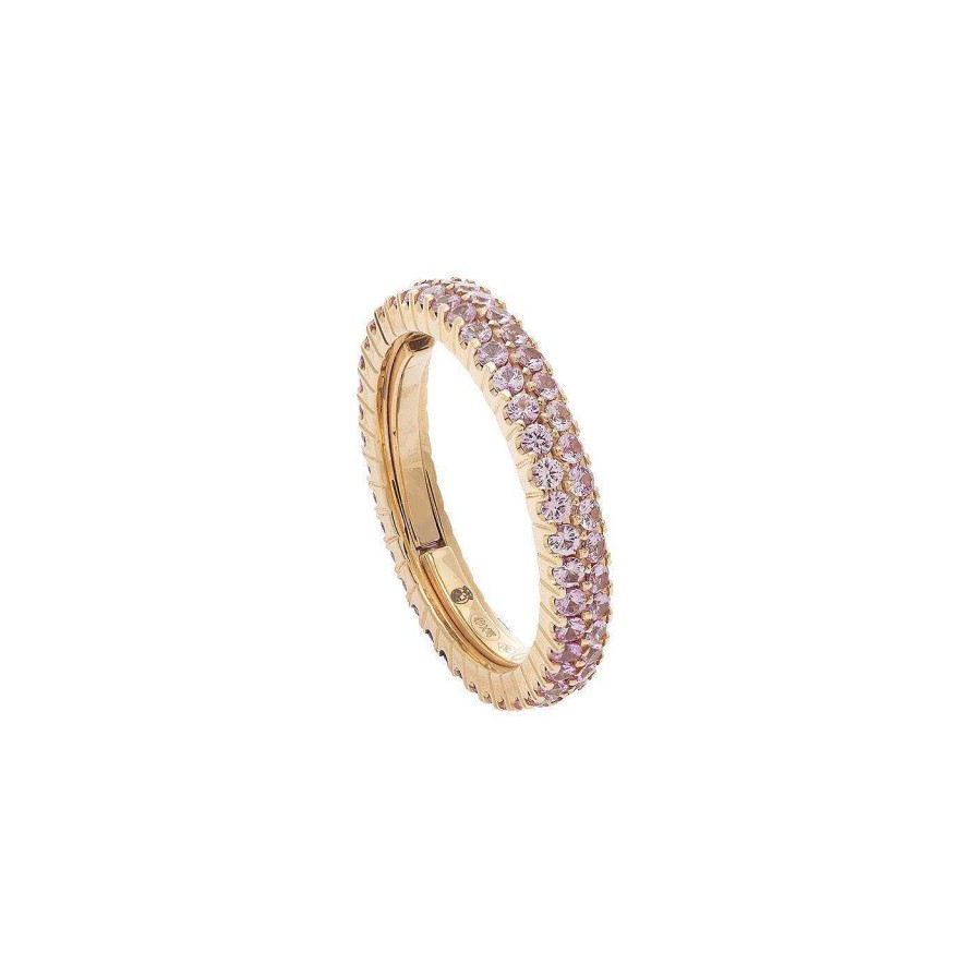 Anillos | Anillo De Oro Rosa Y Zafiros Rosas Annecy Rose