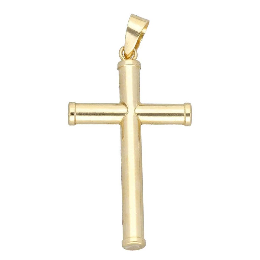 Cruces | Cruz Oro Amarillo Lisa Tubo 27X3Mm