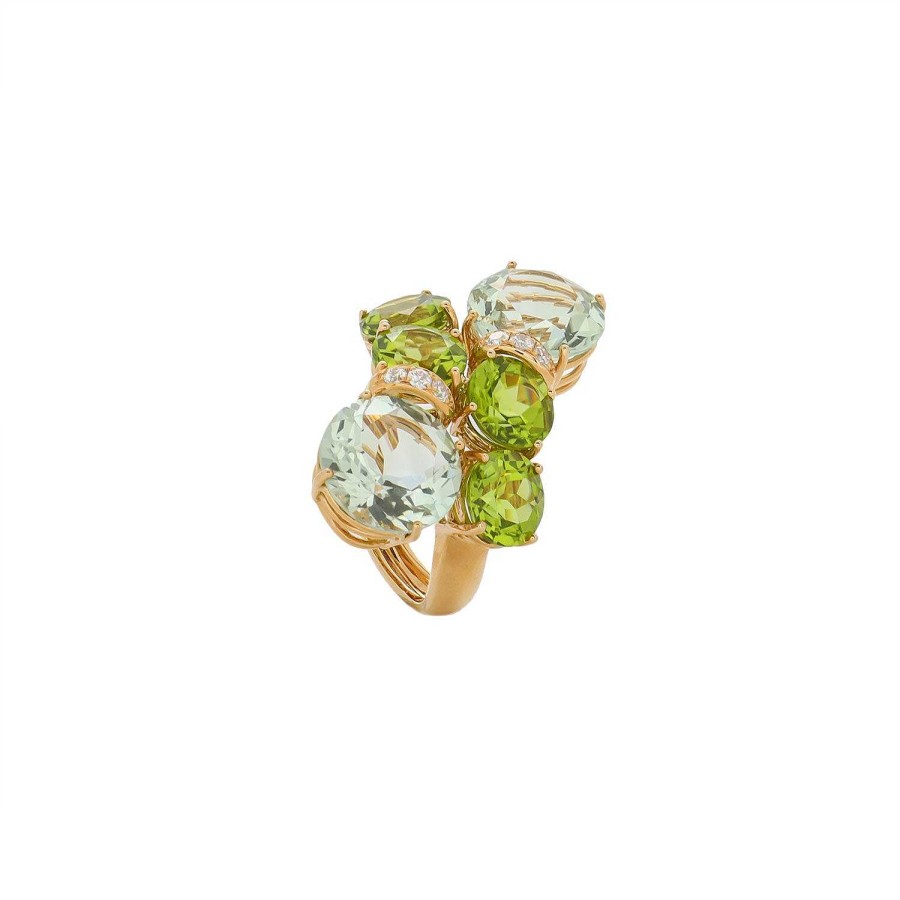 Alta Joyería | Anillo Neo Oro Peridoto Y Prasiolita