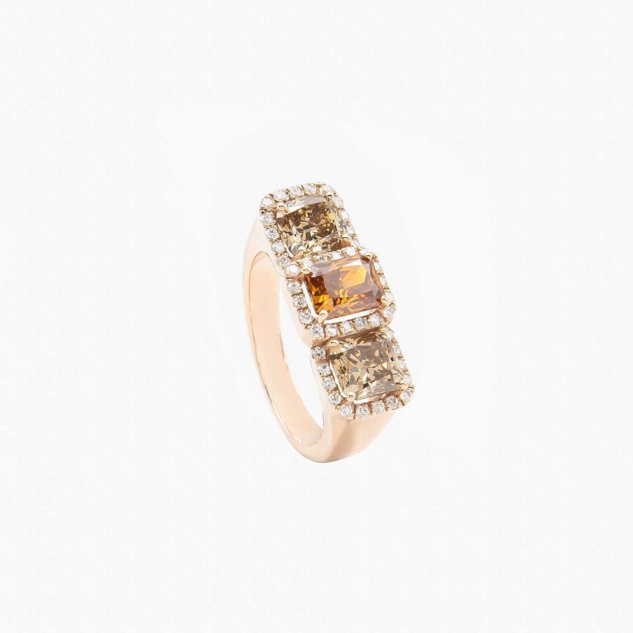 Colecciones Propias | Anillo Extra Eza Oro Rosa Y Diamantes Fancy