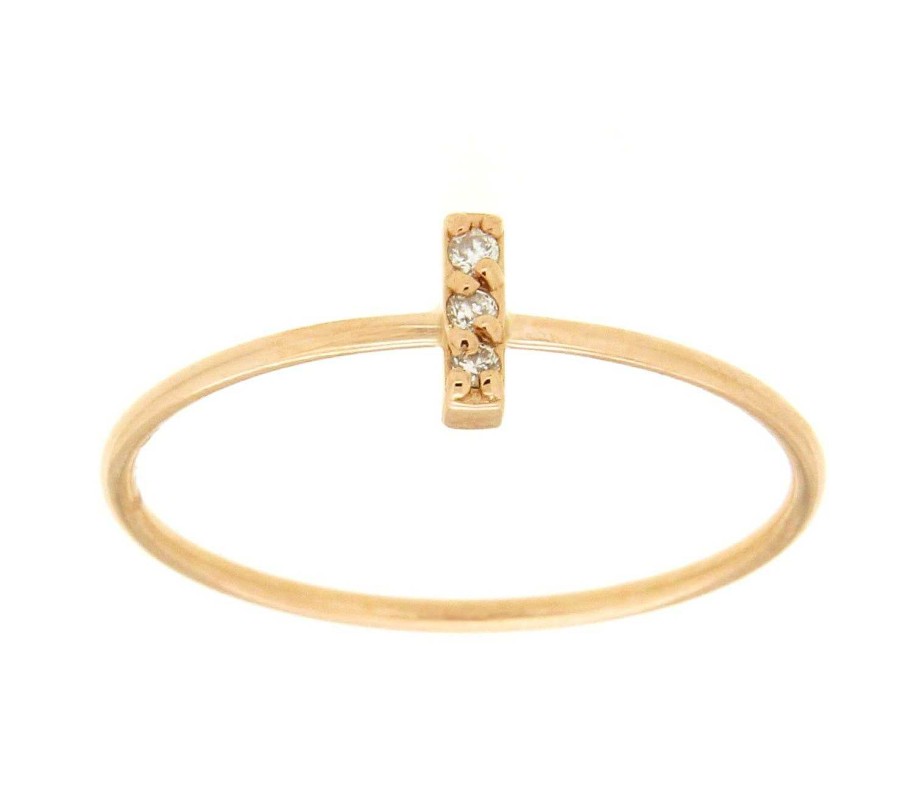 Anillos | Anillo De Oro Rosa Y Brillantes 0,03Ct