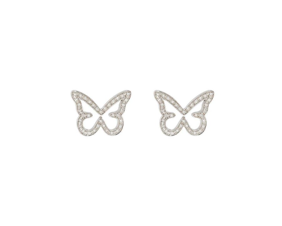 Joyas para novia | Pendientes De Novia De Mariposas Oro Blanco Y Brillantes