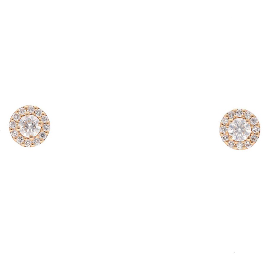 Joyeria Gordillo | Pendientes Roseta Oro Rosa Y Diamantes