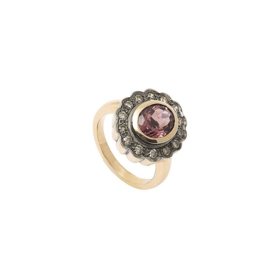 Colecciones Propias | Anillo Madagascar De Oro Rosa Con Turmalina Y Diamantes Brown