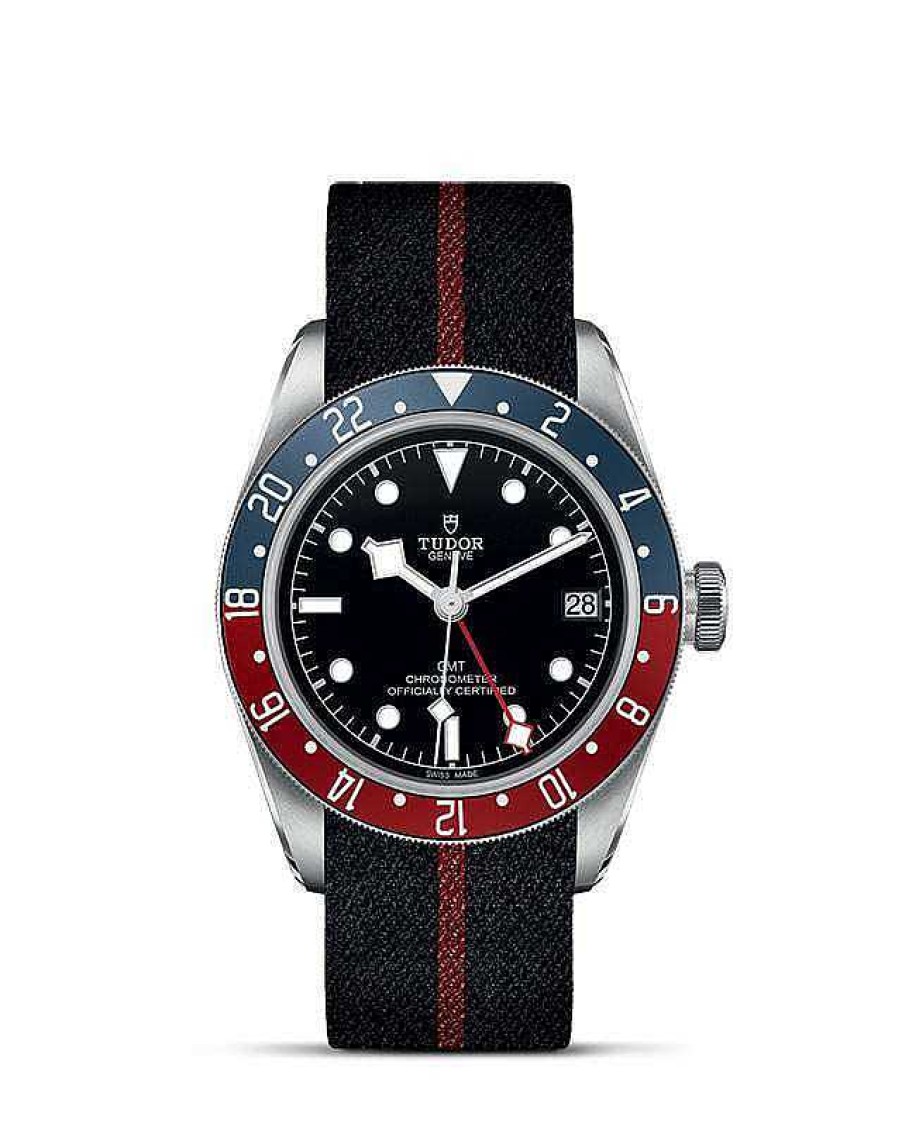 Tudor | Tudor Black Bay 41Mm Tejido Negro Y Rojo