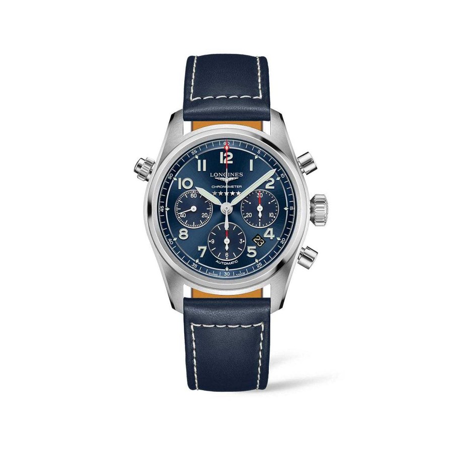 Longines | Reloj Longines Spirit Plateado 42Mm. Piel Azul