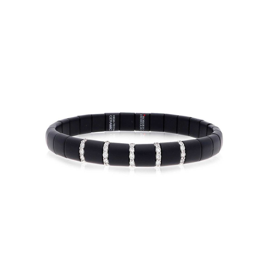 Pulseras | Pulsera En Ceramica Negra Y Brillantes De Roberto Demeglio.