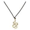 Collares y Colgantes | Cadena Plata Con Colgante De Serpiente En Oro D31