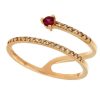 Anillos | Anillo De Oro Rosa, Brillantes Y Rub 0,08Ct