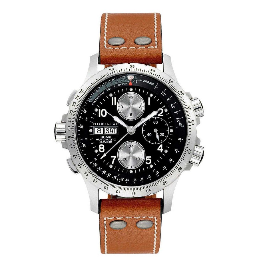 Joyeria Gordillo | Hamilton Khaki Crosswind Esf Negra Piel