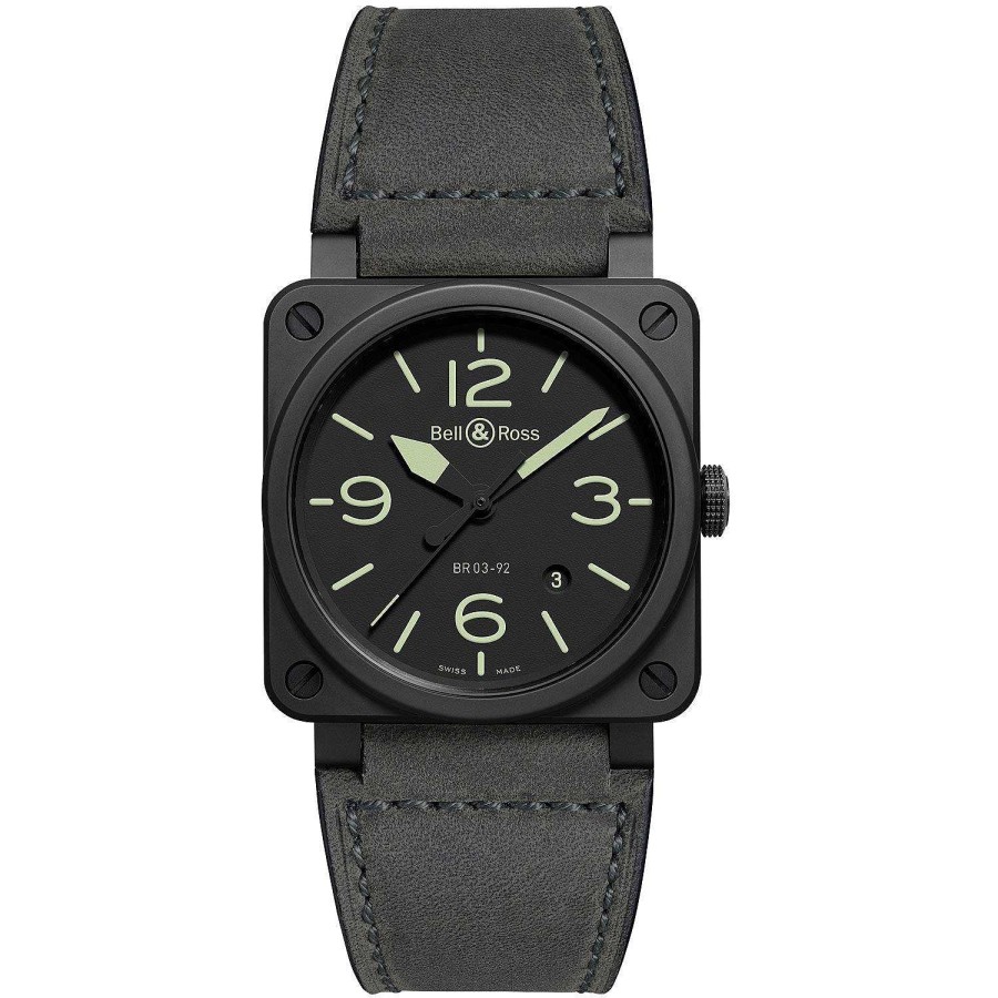 Bell & Ross | Bell & Ross Br 03 92 Nightlum Ceramic Calfskin Strap.