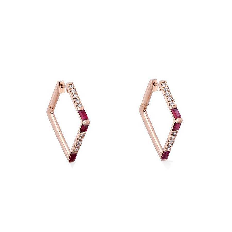 Pendientes | Pendientes Square Oro Rosa Y Rub Es