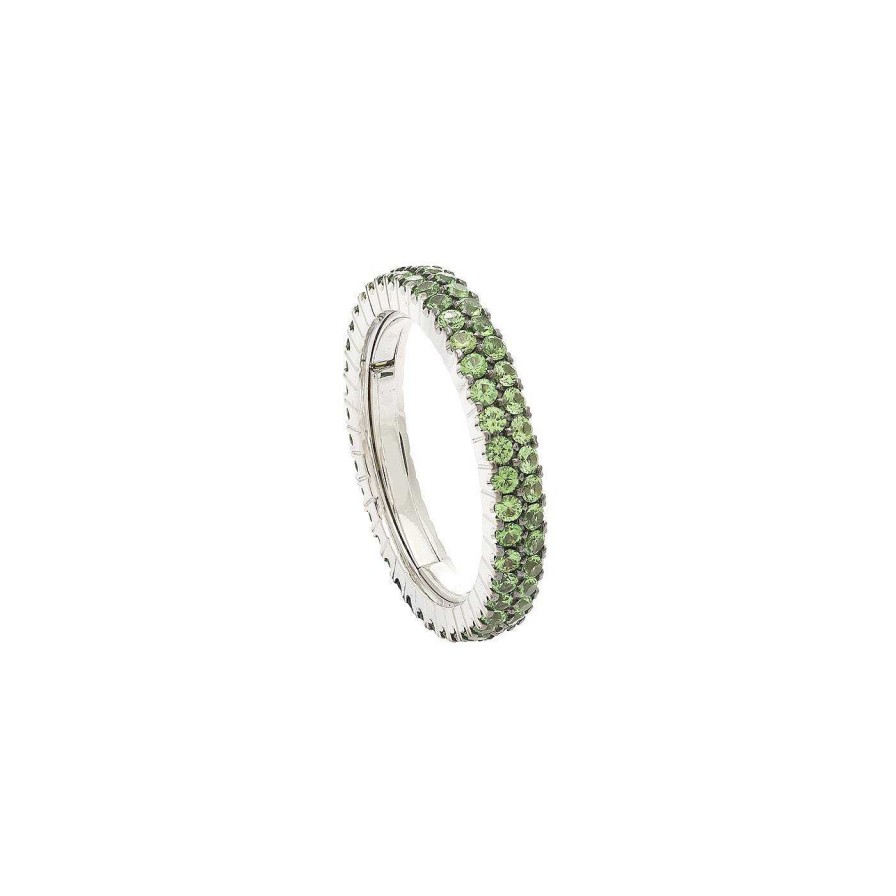 Anillos | Anillo Annecy Green Oro Blanco Y Tsavoritas