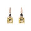 Pendientes | Pendientes Oro Rosa, Citrino Y Brillantes.