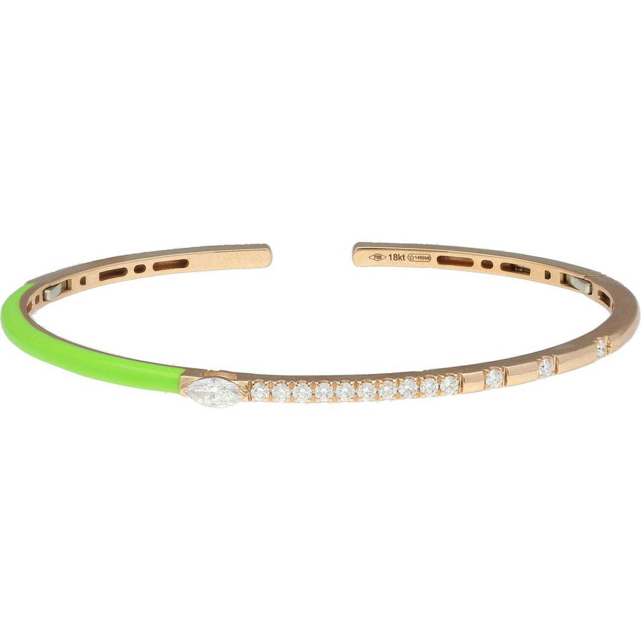 Joyeria Gordillo | Pulsera R Gida De Oro Con Esmalte Verde