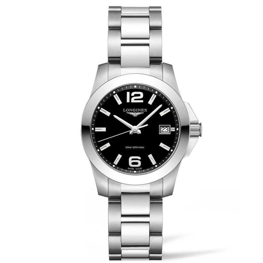 Longines | Longines Conquest Collection En Acero Y Esfera Negra 34Mm.