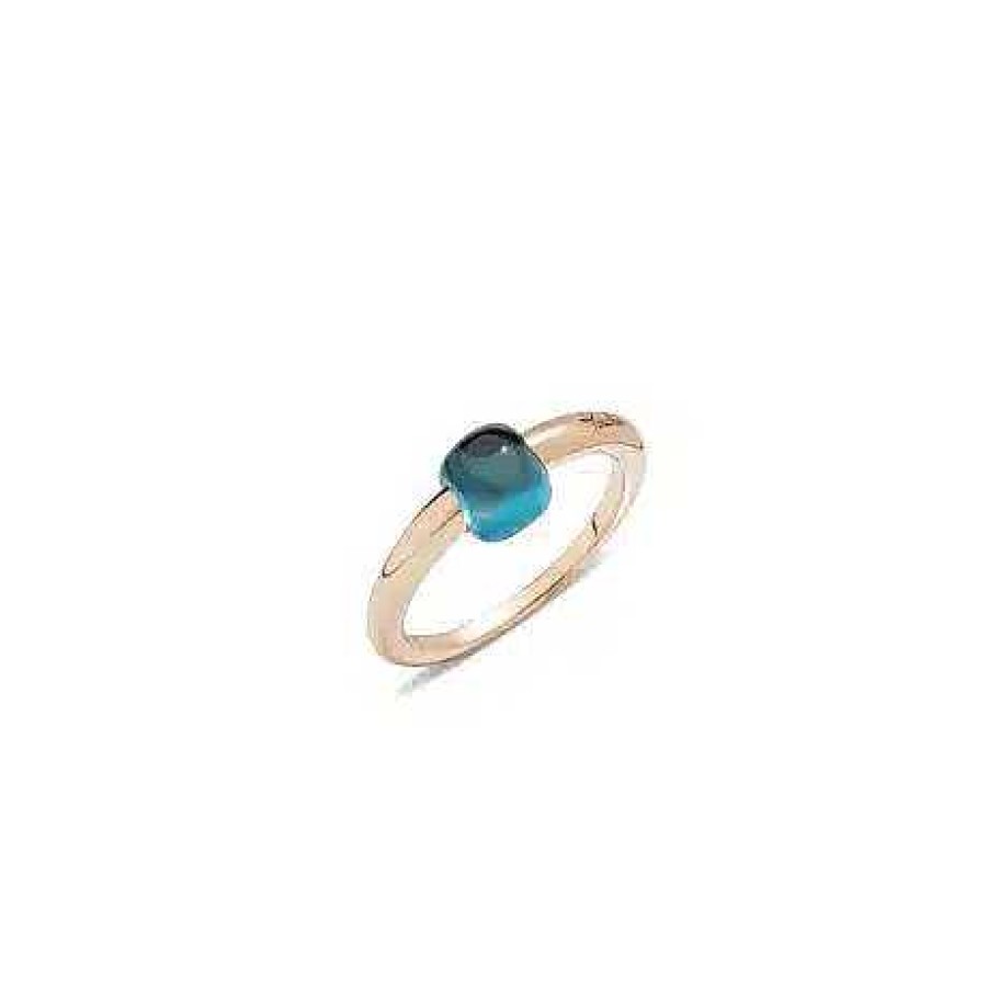 Anillos | Sortija Pomellato M'Ama Non M'Ama De Oro Rosa, Topacio Blue London