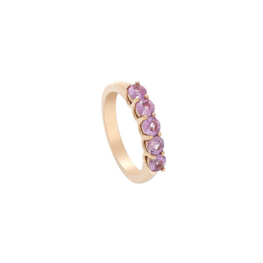 Anillos | Anillo Violeta Realizado En Oro Rosa De 18Kt. Y 1,21Ct De Zafiros Rosas.