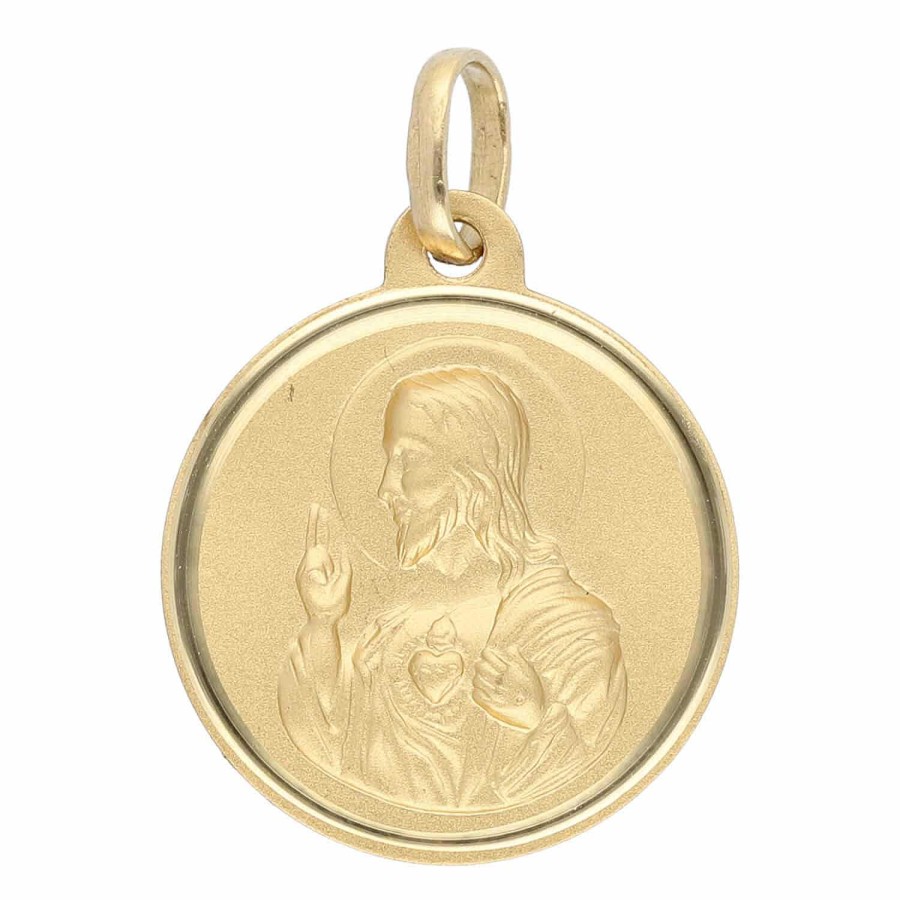 Medallas | Escapulario Oro Amarillo Virgen Del Carmen Y Sagrado Coraz N