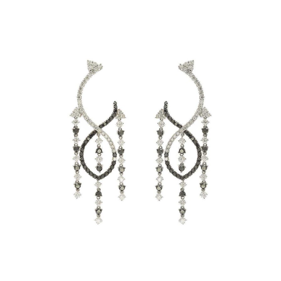 Pendientes | Pendientes Black&White De Oro Blanco Y Diamantes Blancos Y Negros. Colecci N #Car Ctergordillo