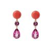 Pendientes | Pendientes Swiss Oro Rosa Coral Y Piedras Preciosas