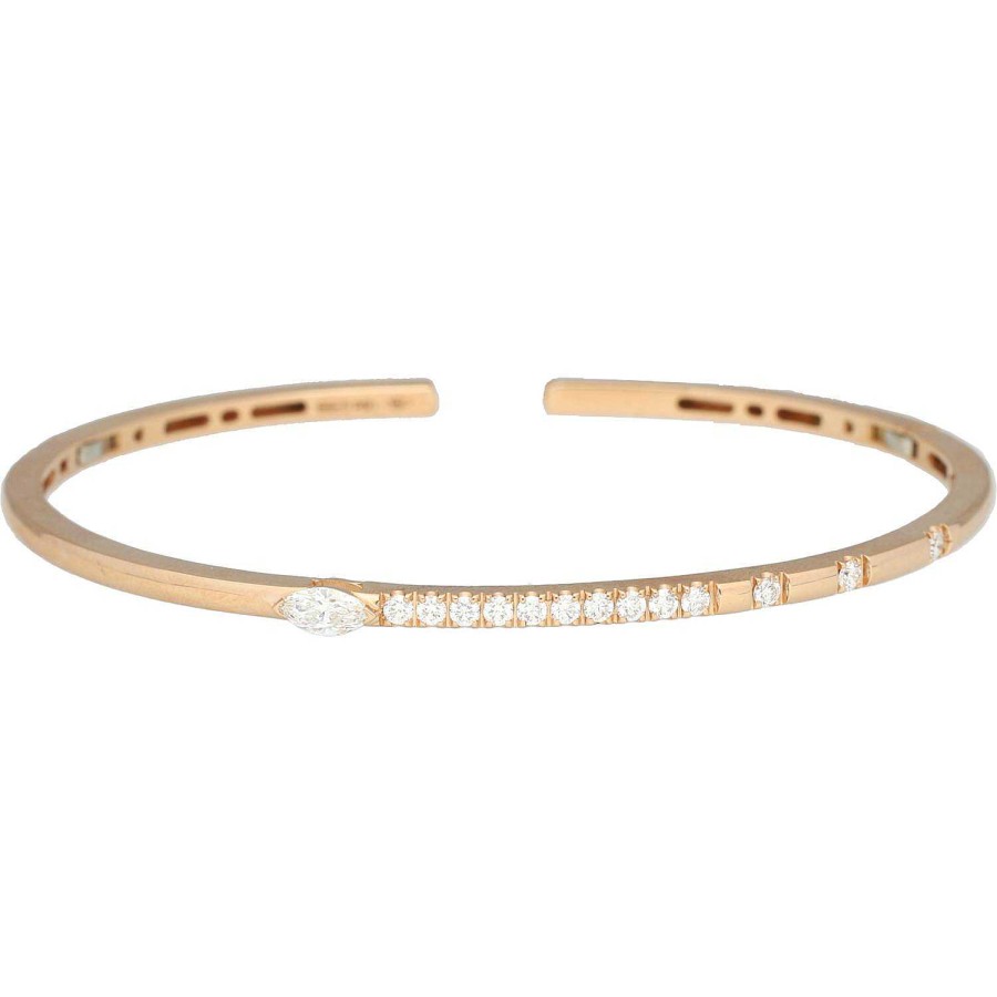 Joyeria Gordillo | Pulsera R Gida De Oro Rosa Y Diamantes