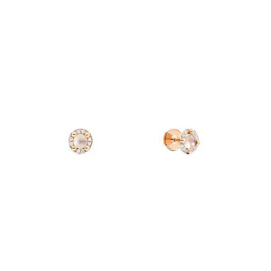 Pendientes | Pendientes Planos Pomellato Oro Rosa Y Diamantes