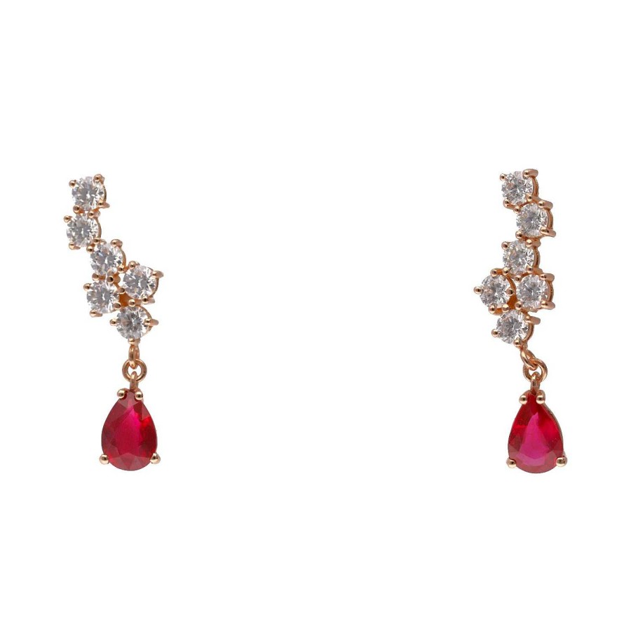 Joyeria Gordillo | Pendientes De Oro Rosa Y Rub