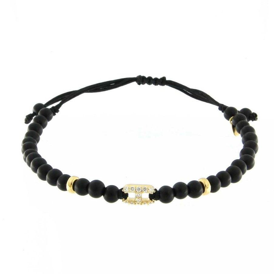 Joyeria Gordillo | Pulsera De Oro Con Diamantes Y Onix