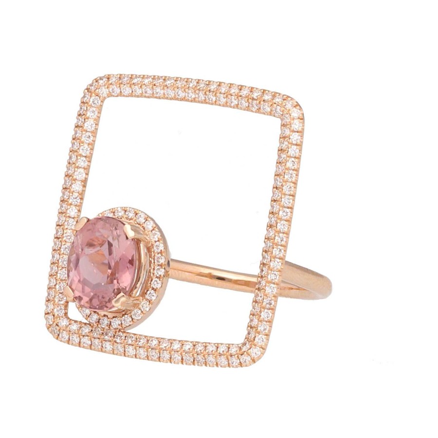 Colecciones Propias | Anillo Bolonia De Oro Rosa Con Turmalina Rosa De Perseidas