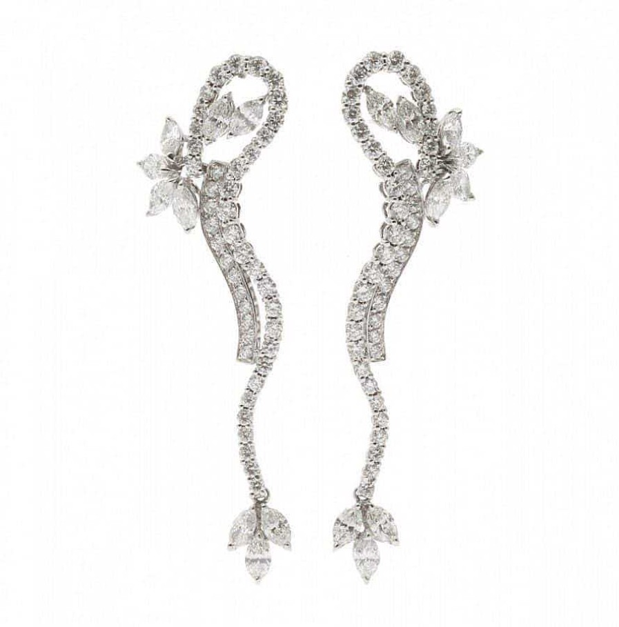 Pendientes | Pendientes De Oro Blanco Y Diamantes