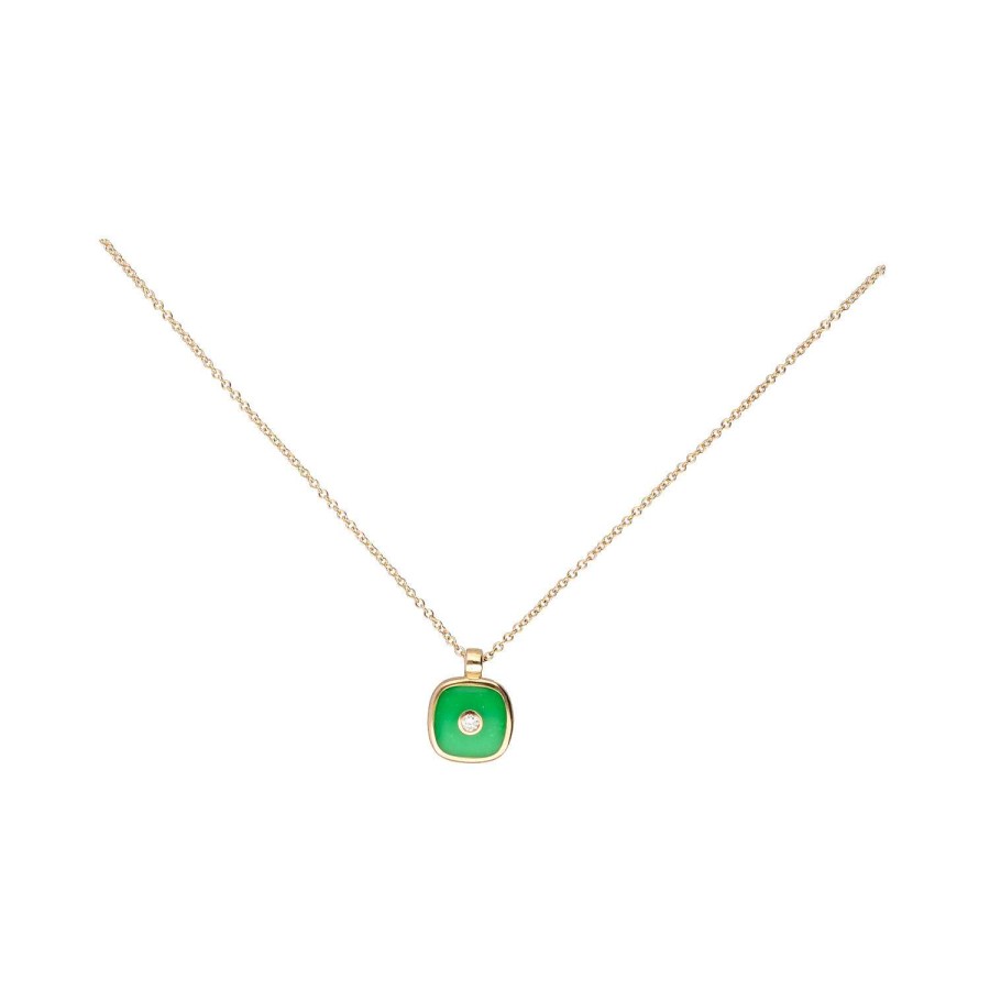 Collares y Colgantes | Colgante Oro Rosa Y Esmalte Verde