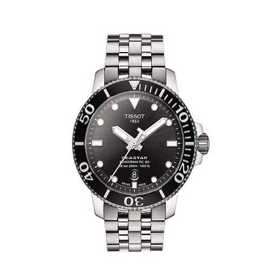 Tissot | Reloj Tissot Seastar 1000 Powermatic 80 En Acero Y Brazalete 43Mm. Negra