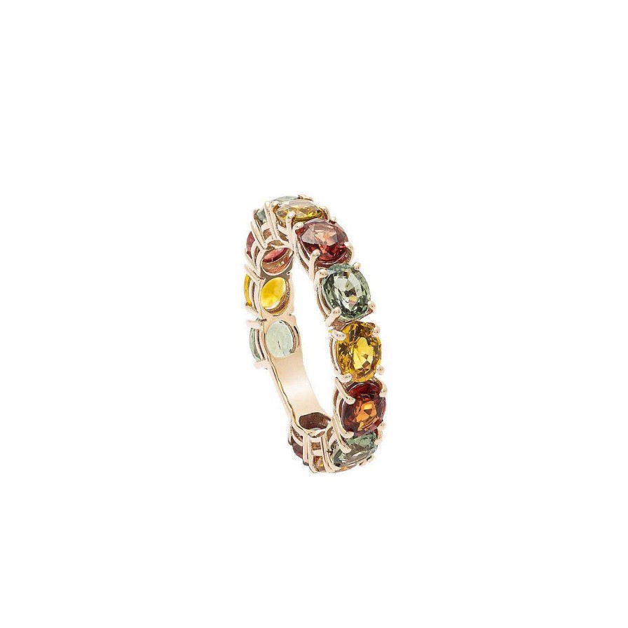 Anillos | Anillo Autum Realizada En Oro Rosa De 18Kt Y Una Combinaci N De Zafiros De Color.