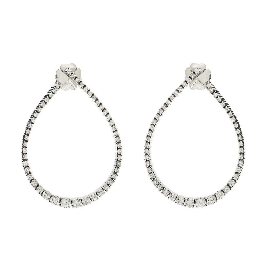 Pendientes | Pendientes Gabriela De Oro Blanco De 18Kt. Y Diamantes Talla Brillantes 2,04Ct.