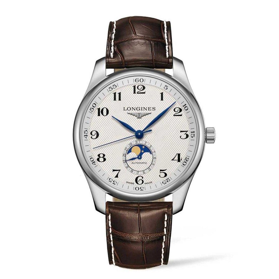 Longines | Reloj Longines Master Collection Moonphase De Acero Y Piel Marron 42Mm.